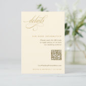 Carte D'accompagnement Détails Mariage Elegant Gold Ecru (Debout devant)