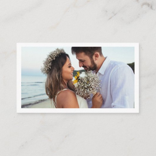 Carte D'accompagnement détails mariage et code rsvp qr photo moderne (Dos)