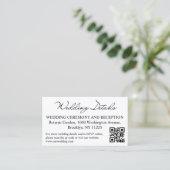 Carte D'accompagnement détails mariage et code rsvp qr photo moderne (Debout devant)