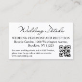 Carte D'accompagnement détails mariage et code rsvp qr photo moderne (Devant)