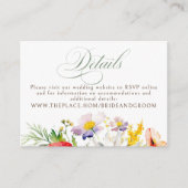 Carte D'accompagnement Détails Mariage fleur sauvage Petit (Devant)