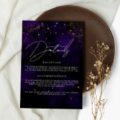 Carte D'accompagnement Détails Mariage foncé violet magique or noir