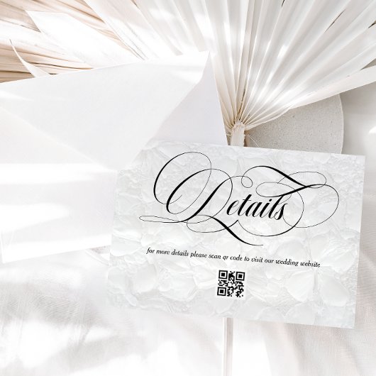 Carte D'accompagnement Détails Mariage moderne Code QR