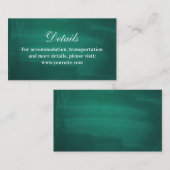 Carte D'accompagnement Détails mariage moderne vert foncé. Émeraude simpl (Devant / Derrière)