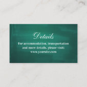 Carte D'accompagnement Détails mariage moderne vert foncé. Émeraude simpl (Devant)