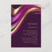 Carte D'accompagnement Détails mariage-Moderne violet Fuchsia et or- (Devant)