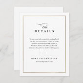 Carte D'accompagnement Détails Mariage noir et blanc classique (Devant / Derrière)