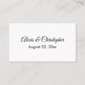 Carte D'accompagnement Détails Mariage noir et blanc simple et élégant (Dos)