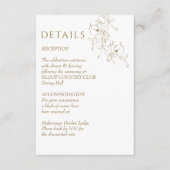 Carte D'accompagnement détails mariage or botanique simple élégant (Devant)
