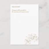 Carte D'accompagnement détails mariage or botanique simple élégant (Dos)