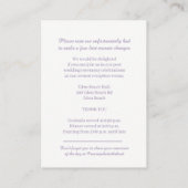 Carte D'accompagnement détails mariages fleurs violettes simples (Dos)