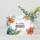Carte D'accompagnement DÉTAILS mariages Hibiscus Serenade Paradise (Debout devant)