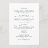 Carte D'accompagnement Détails minima chic Mariage blanc vert monogramme (Dos)