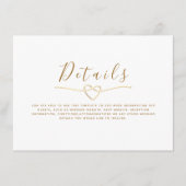 Carte D'accompagnement Détails minimaliste Élégant Mariage moderne (Devant)