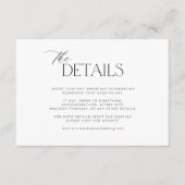 Carte D'accompagnement Détails minimalistes de mariage de script simple e (Devant)