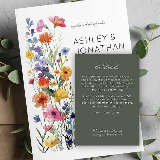 Carte D'accompagnement Détails minimalistes de Mariage moderne