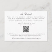 Carte D'accompagnement Détails minimalistes de Mariage moderne (Devant)