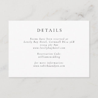 Carte D'accompagnement Détails minimalistes de Mariage noir et blanc clas