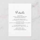Carte D'accompagnement Détails minimalistes du Mariage (Devant)