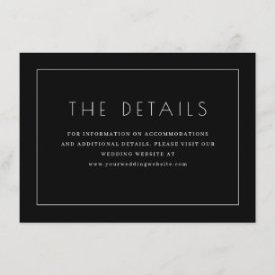 Carte D'accompagnement Détails minimalistes noirs élégants