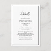 Carte D'accompagnement Détails minimalistes simples du Mariage (Devant)