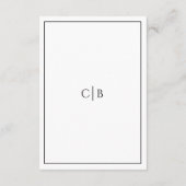 Carte D'accompagnement Détails minimalistes simples du Mariage (Dos)