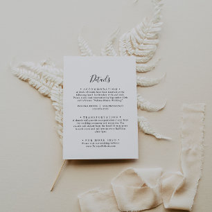 Carte D'accompagnement Détails minimalistes simples du Mariage