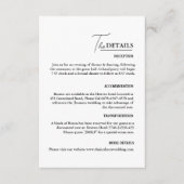 Carte D'accompagnement Détails minimaux de Mariage moderne (Devant)