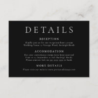 Détails minimaux de Mariage noir moderne