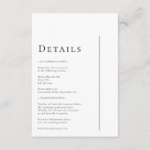 Carte D'accompagnement Détails minimaux de Mariage simple et moderne (Devant)