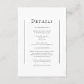 Carte D'accompagnement Détails minimaux de Mariage simples et traditionne (Devant)