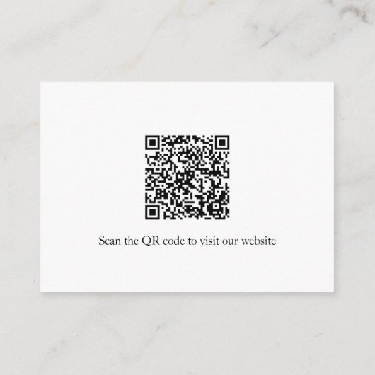 Carte D'accompagnement Détails minimaux du code QR Elegant Mariage blanc  (Dos)