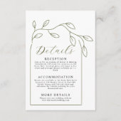 Carte D'accompagnement Détails minimaux du Mariage d'arc de script (Devant)