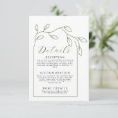 Carte D'accompagnement Détails minimaux du Mariage d'arc de script (Debout devant)