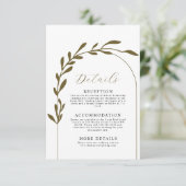 Carte D'accompagnement Détails minimaux du Mariage de l'arc de feuillage (Debout devant)