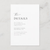 Carte D'accompagnement Détails minimaux du Mariage de script manuscrit (Devant)