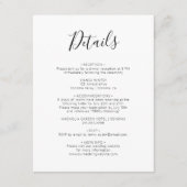 Carte D'accompagnement Détails minimaux du Mariage de script moderne (Devant)