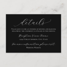 Détails minimaux du Mariage de script noir blanc m