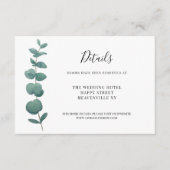 Carte D'accompagnement Détails minimaux du Mariage d'eucalyptus (Devant)