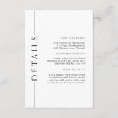 Carte D'accompagnement Détails minimaux du Mariage noir et blanc Insérer (Devant)