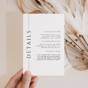 Carte D'accompagnement Détails minimaux du Mariage noir et blanc Insérer