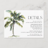 Carte D'accompagnement Détails minimaux du Mariage tropical Palm Tree (Devant)