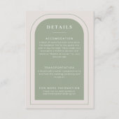 Carte D'accompagnement Détails minimaux du Mariage vert élégant (Devant)