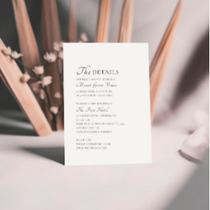 Carte D'accompagnement Détails minimaux du script élégant