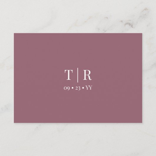 Carte D'accompagnement Détails minimaux sur le Mariage rose poussiéreux (Dos)