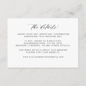 Carte D'accompagnement Détails minimes de mariage noir et blanc (Devant)