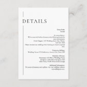 Carte D'accompagnement Détails minimes de Mariage noir et blanc (Devant)