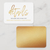Carte D'accompagnement Détails modernes du script feuille d'or (Devant / Derrière)
