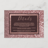 Carte D'accompagnement Détails pailletés or rose stylé bordeaux (Devant)