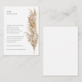 Carte D'accompagnement Détails Pampas en laiton séché rustique (Devant / Derrière)